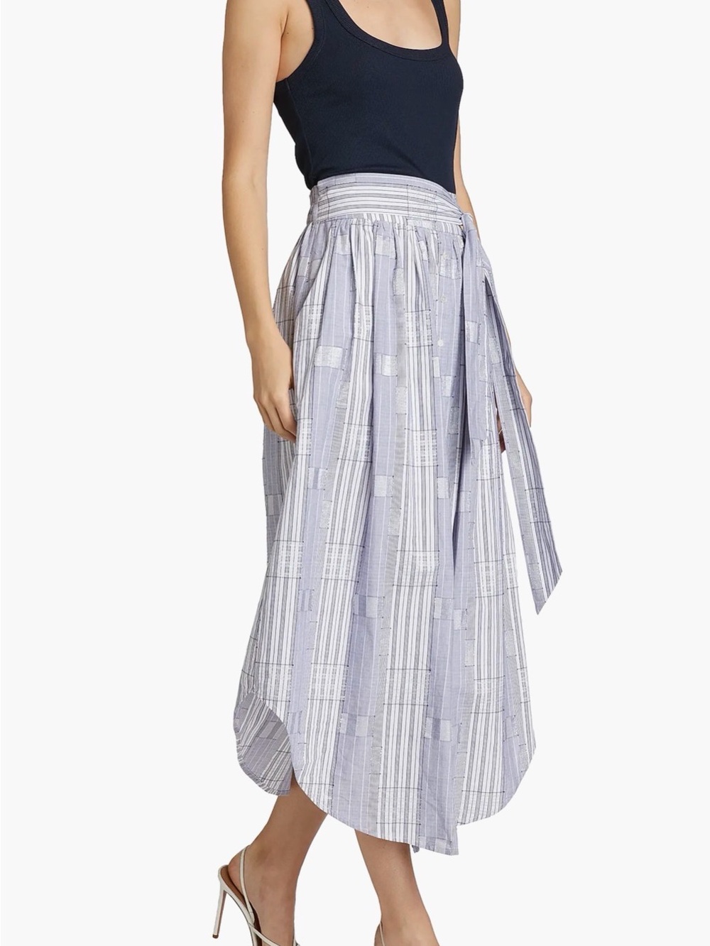 NWOT Ramy Brook Aralyn Patch Tank Midi-Dress- Navy/White- S- MSRP $485